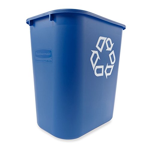 Rubbermaid 7-Gallon Blue Recycling Can - Pack of 4 for Offices & Homes