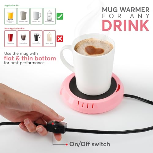 Pink Candle Warmer Plate - Large Electric Jar & Mug Warmer - Safe Scent Release
