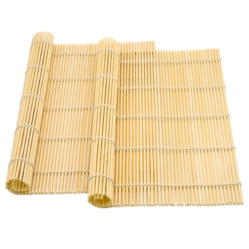 Bamboo Sushi Mats 2-Pack, 9.5-Inch Rolling Tool for Maki
