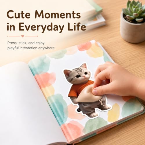 8PCS Squishy Belly Fidget Stickers - Cute Animal Silicone Decals