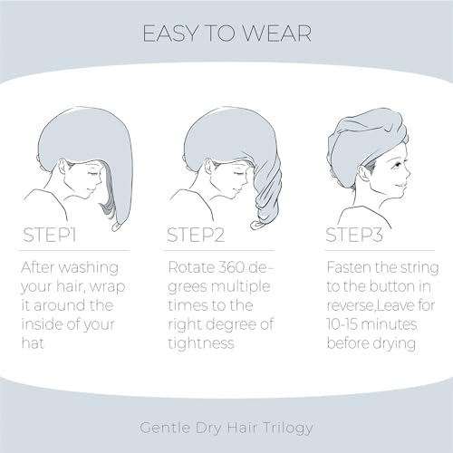 MaopaoBeauty Grey Microfiber Hair Towel - Absorbent Twist Wrap for Curly Hair