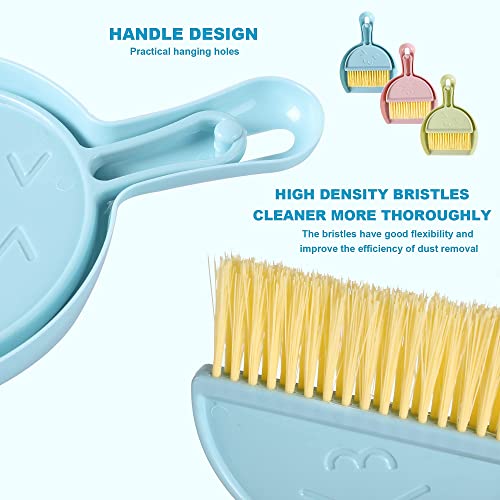 JIBOLAT Mini Broom and Dustpan Set - 3-Piece Handheld Cleaning Kit (3 Colors)