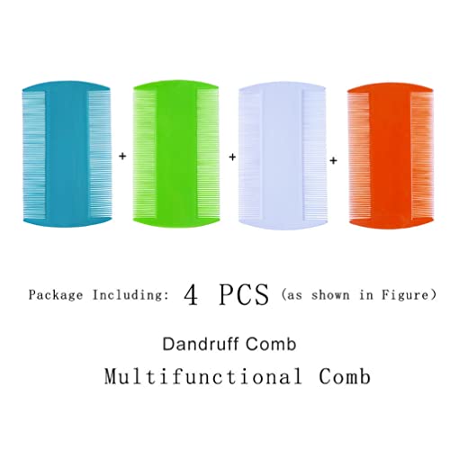 zYoung Double Sided Fine Tooth Hair Combs 4 Pack - Portable Hair Styling Tools