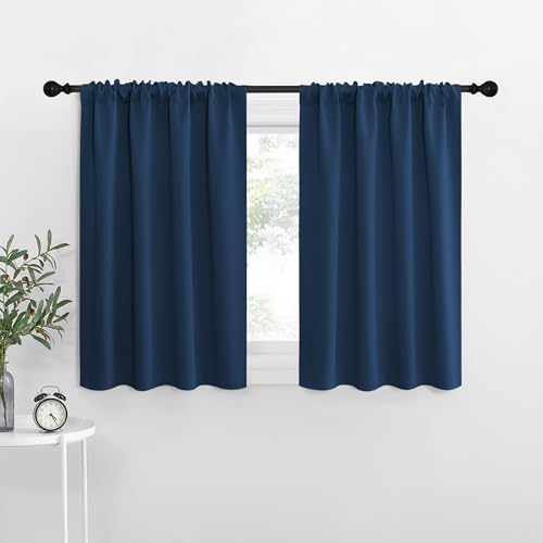 NICETOWN Moroccan Blue Blackout Curtains 42" W x 36" L - 2 Panels
