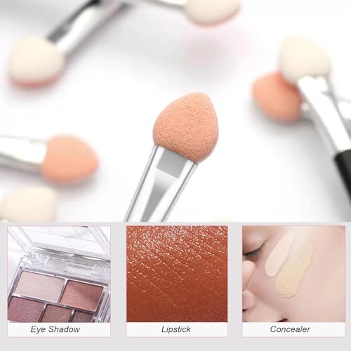 12-Piece Double-Sided Sponge Eyeshadow Brushes & Disposable Applicators