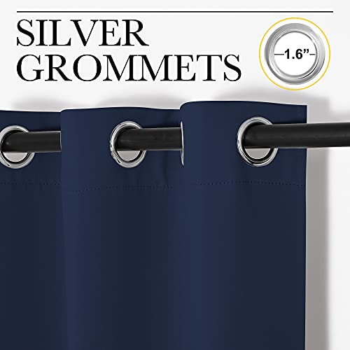 NICETOWN Navy Blackout Curtains 66"W x 60"L - 2 Panels