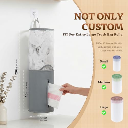 Extra Large Plastic Bag Holder Dispenser - Deep Grey (1 Pc)
