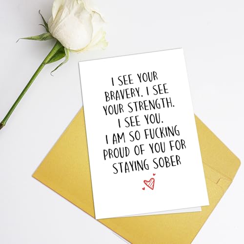 Funny Sober Anniversary Greeting Card - Sobriety Milestone Gift for Him and Her