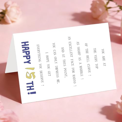 Funny 15th Birthday Card for Boys & Girls - Witty Humor & Keepsake