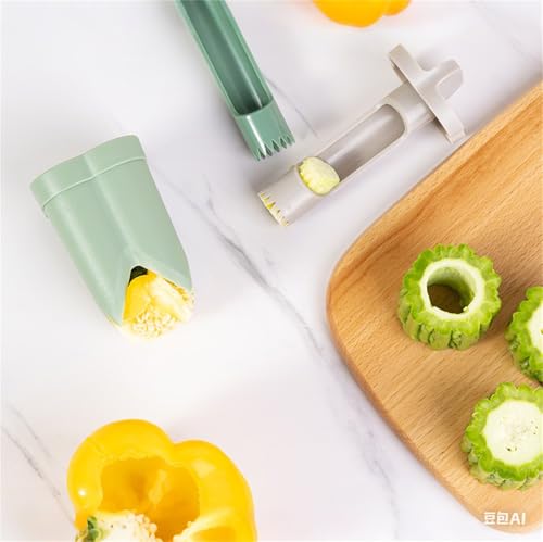 WROLEM 2-in-1 Pepper Corer and Seed Remover Tool for Bell Peppers and Jalapenos
