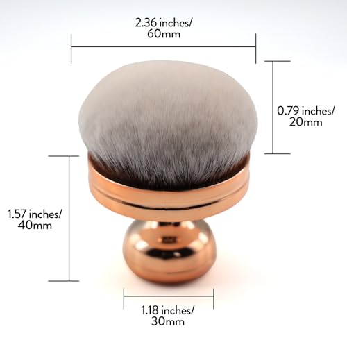 DRIPOO Round Kabuki Foundation and Self Tanner Brush - Rose Gold