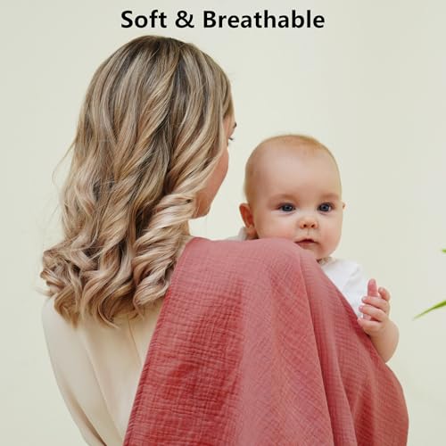 2-Pack Muslin Swaddle Blankets - 100% Cotton Breathable Wrap (Retro, 41x37")