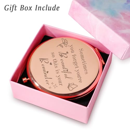 Daricano Personalized Compact Mirror Laser Engraved Makeup Mirror for Women