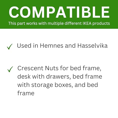Crescent Nut Replacement for IKEA HEMNES Bed Frame - Pack of 4