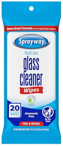 Sprayway Ammonia-Free Glass Cleaner Wipes - 20 Count, Fresh Scent