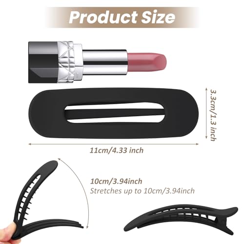 Sightor Flat Hair Clips - 3PCS French Lay Flat Claw Clips for Thick and Thin Hair