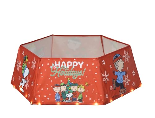Peanuts Christmas Tree Collar Lighted 26 Inch Diameter with 6 Holiday Scenes