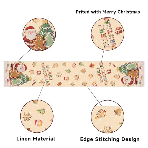 Christmas Table Runner 13x72 Inch Holiday Kitchen Dining Decor