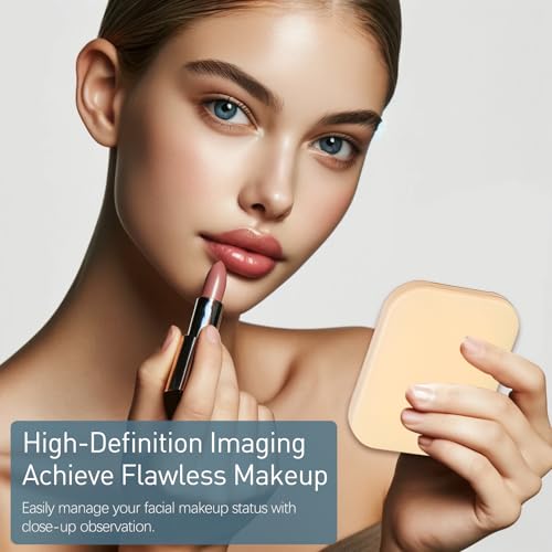 Jaasuee Folding Compact Pocket Mirror and Comb Set - Travel Makeup Mirror