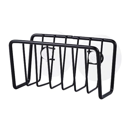 YYPDC Black Suction Cup Sponge Holder - Rust-Resistant Wire Sink Caddy