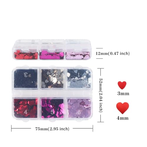 SeBneny Valentine Heart Chunky Glitter Holographic Nail Sequins