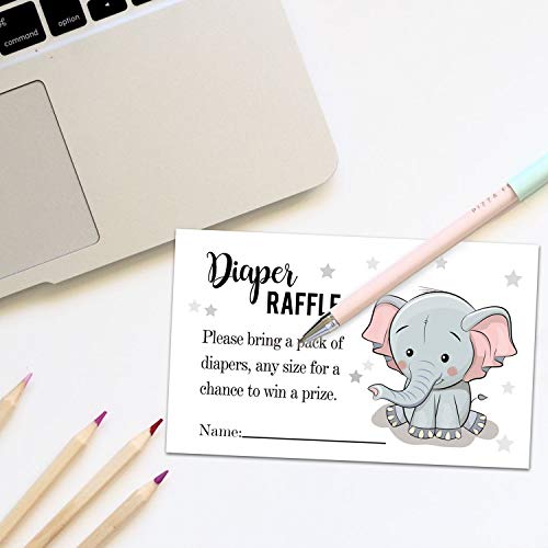 50 Greenery Diaper Raffle Tickets for Baby Shower Invitations