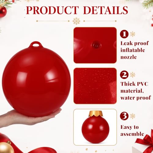 18 Pcs Burgundy Inflatable Christmas Ornaments Outdoor Holiday Decor