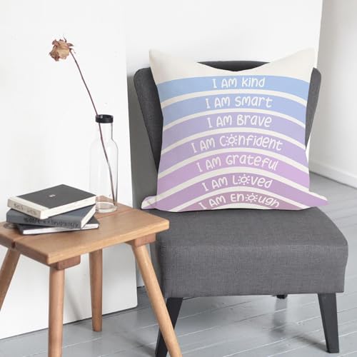 Purple Rainbow Throw Pillow Cover 18x18 Soft Flannel Decorative Case
