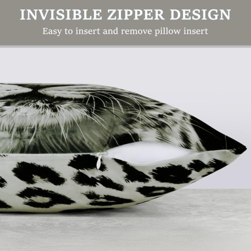 Cozzsnuge Animal Print Velvet Throw Pillow Covers, 18x18 Inch Set of 2