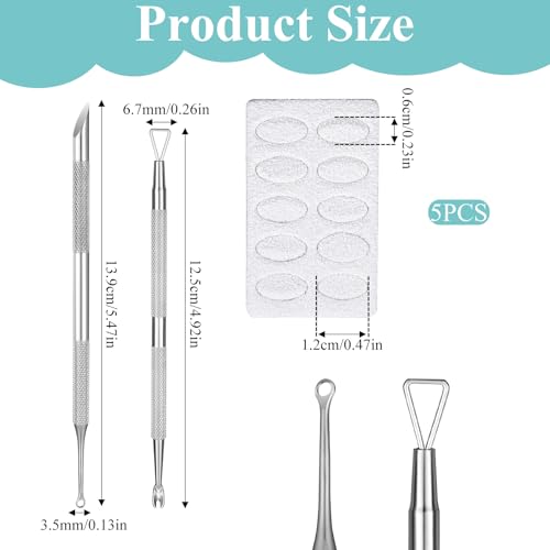 Russian Manicure Cuticle Pusher and Loop Tool Set with Sanding Pads