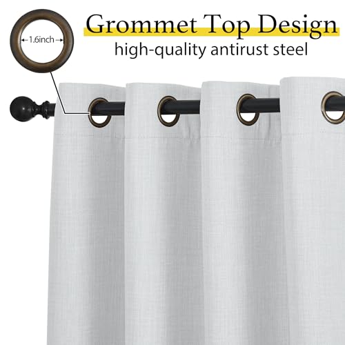 Faux Linen Curtain Valances for Kitchen & Bathroom, 52x24 in