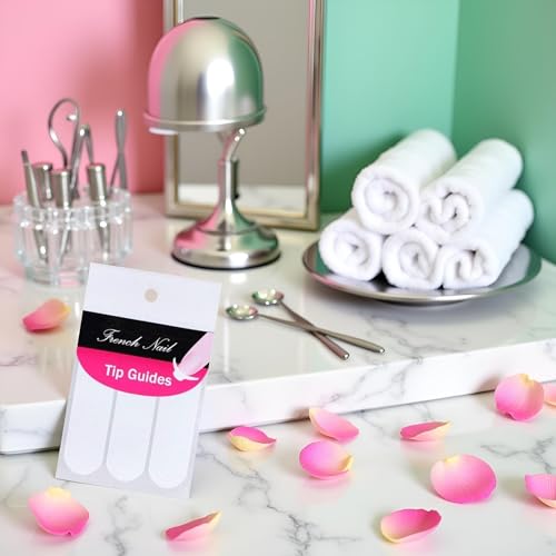 French Manicure Nail Art Stickers - 48 Pack Self-Adhesive Moon Guides