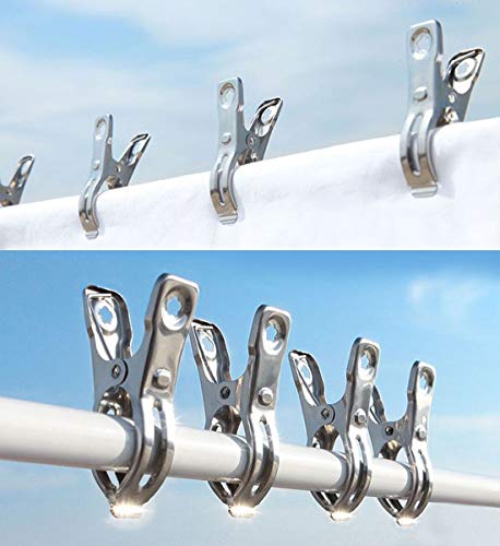 32 Pack Stainless Steel Clothes Pins - Heavy Duty Garden Clips