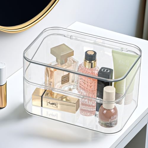 Clear Bathroom Organizer Set - 3-Piece Vanity Storage Containers
