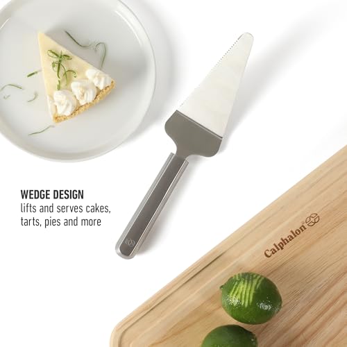 Calphalon Stainless Steel Pie Server with Serrated Edge - Ergonomic Cake & Dessert Spatula