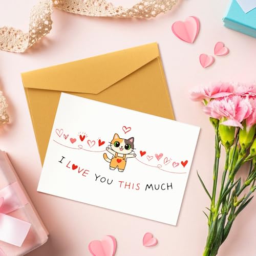 Cute Cat Greeting Card - Funny Love & Anniversary Card for Partner
