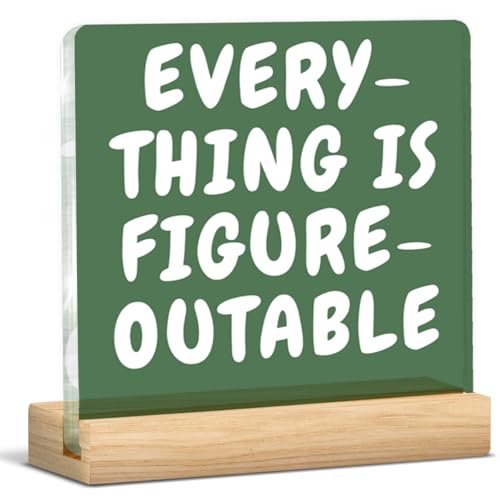 Sage Green Inspirational Desk Sign | 4x4 Acrylic Motivational Decor