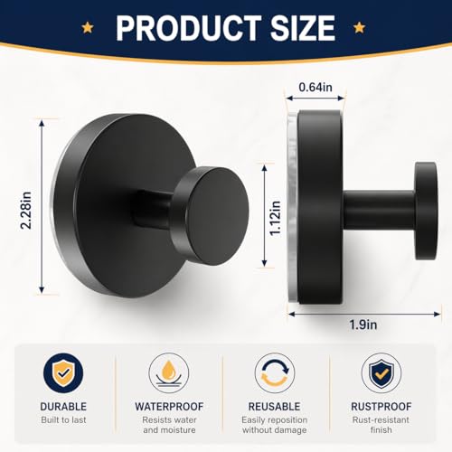KORCCI Suction Cup Hooks - Waterproof 15LB Capacity, 2 Pack