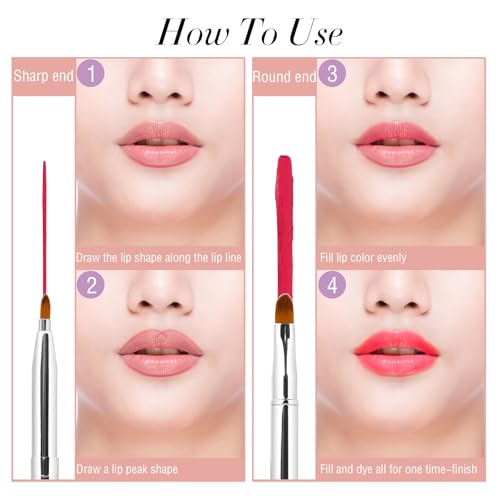 Sliverdew Double-Ended Retractable Lip Brush with Cap for Travel