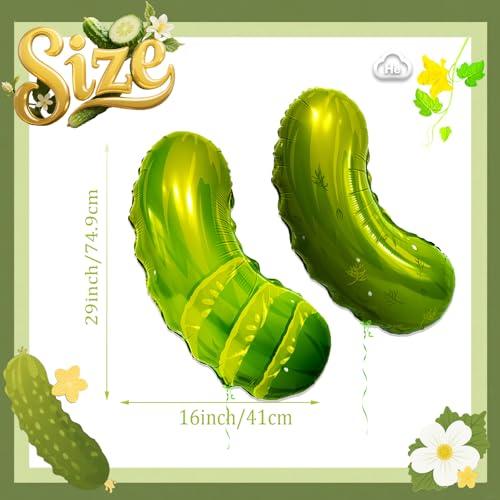 2Pcs Helium Foil Pickle Balloons - Funny Food-Themed Party Decor