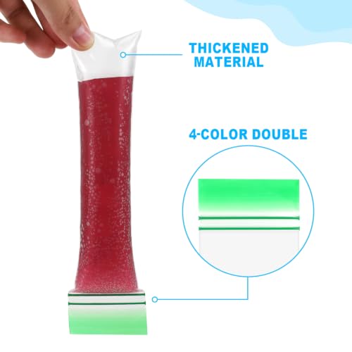 200 Pack Disposable Ice Pop Pouches with Funnel - BPA-Free Freezer Bags