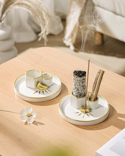 Gold Star Ceramic Incense Holder - 4-in-1 Palo Santo & Sage Burner