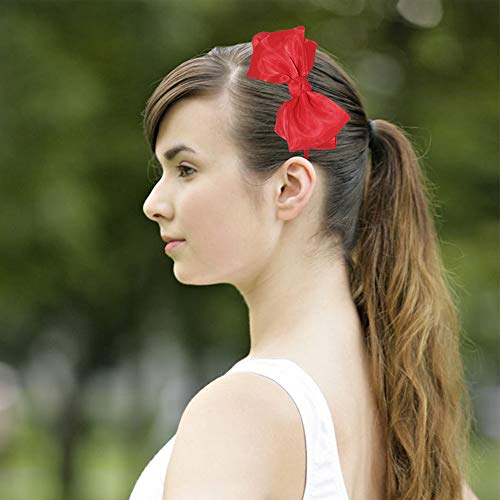 WLBON Red Bow Headband Hair Hoop for Halloween, Christmas and Party Costumes
