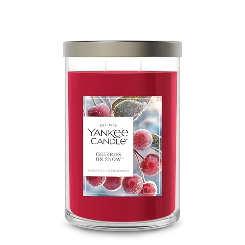 Festive Yankee Candle Cherries On Snow Scented Candle 20oz Tumbler - Large Multi-Wick