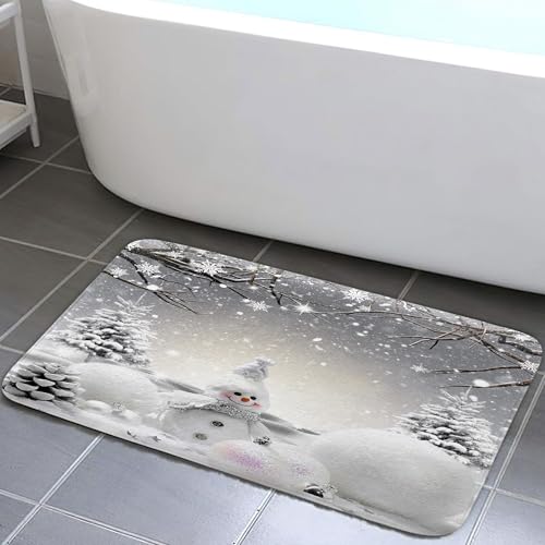 Christmas Snowman Shower Curtain Set with Non-Slip Rugs & Toilet Cover - 72x72 Inches, Holiday Bathroom Decor (Pack of 4, Variation of THIS listing)