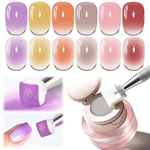 JODSONE Cushion Painting Gel Polish Set with Sponges and Grabbing Pen