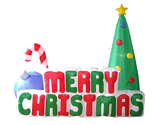 Christmas Party Decorations Bundle - Inflatable Santa and Christmas Tree Set