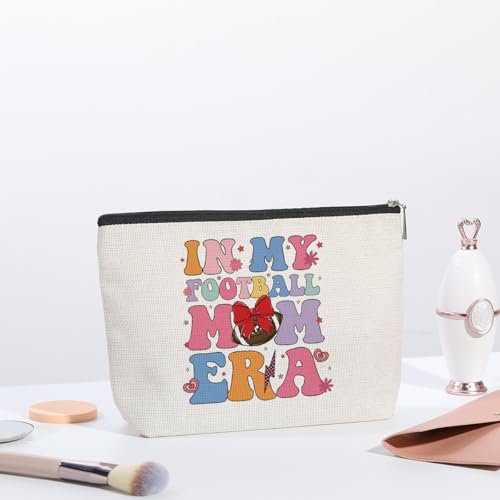 Football Mom Makeup Bag Waterproof Travel Cosmetic Pouch Gift