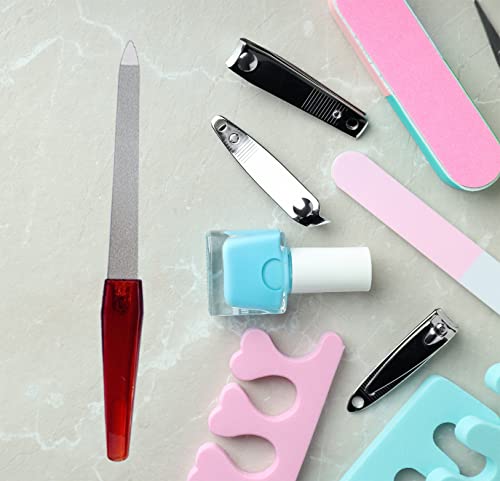 AhaTopia Stainless Steel Metal Nail Files 6-Pack with Pointed Tip