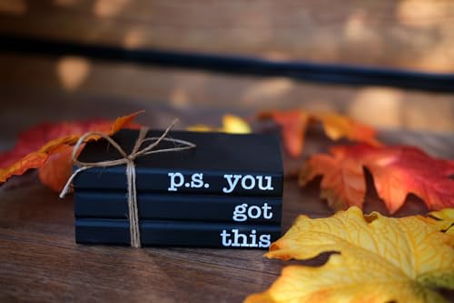 P.S. You Got This Wooden Book Stack - Mini Decorative Office Desk Decor